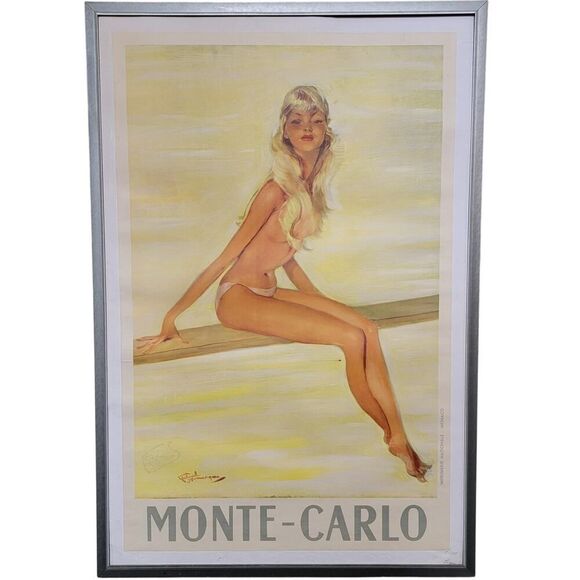 Rare Monte Carlo Vintage Poster by Domergue – A Timeless Icon of Luxury - Picture 2 of 10